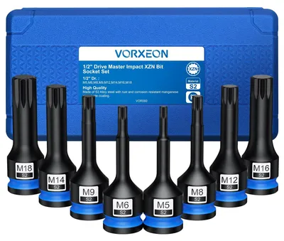 Obrázok produktu pre Omgoods – Sada 8 kusov kľúčov XZN s polyzubovým profilom