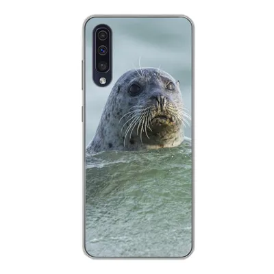 Produktbild von MuchoWow® Handyhülle Schutzhülle Hülle für Samsung Galaxy A30s Nordsee - Seehund - Wasser Silikon Softcase Handy Hülle - Karteninhaber
