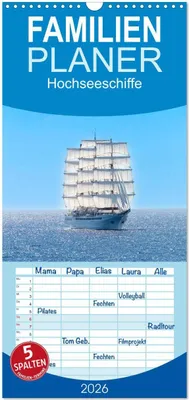 Produktbild von Familienplaner 2026 - Hochseeschiffe mit 5 Spalten (Wandkalender, 21 x 45 cm) CALVENDO