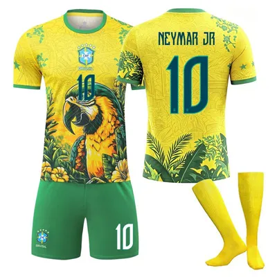 Immagine prodotto di #10 NEYMAR JR Maglia da calcio Brasile Edizione Speciale Coppa del Mondo 2026 per bambini e adulti TAGLIA:16