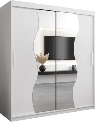 Produktbild von Kleiderschrank, Schiebetürenschrank Schlafzimmer, Schrank mit Spiegel MADRYT 180 cm