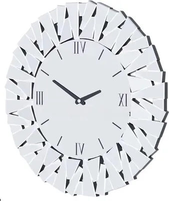 Image de Happiq Ronde Grandios 80 cm - Grande Grandios de luxe - Design miroir 3D - Bord en verre à facettes - Blanc - Moderne et élégant