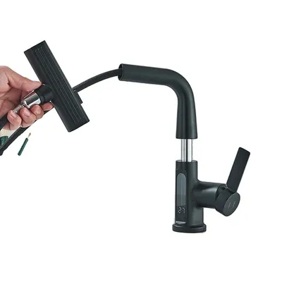 Immagine prodotto di Rubinetto da cucina, design estraibile, display digitale intelligente, nero