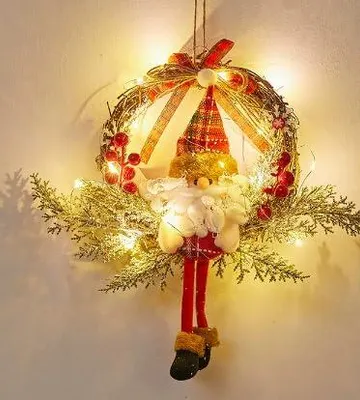 Weihnachtskranz 35 cm Türkranz Willkommen Dekoration