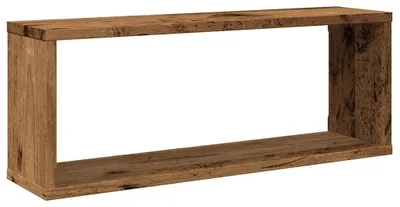 Produktbild von Wandregal Würfelregal Hängeregal Schwebend für Wohnzimmer Flur und Kinderzimmer aus Holzwerkstoff Skandinavisches Design mit Selbstmontage 2 Altholz 60 x 15 x 23 cm