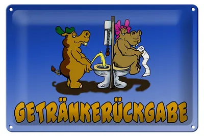 Produktbild von Blechschild Spruch 30x20cm Getränkerückgabe