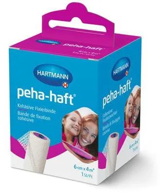 Image de HARTMANN Peha-haft bande de fixation cohésive 4 cm x 4 m pour la fixation de pansements à base de pommade, 1 pc. Bande