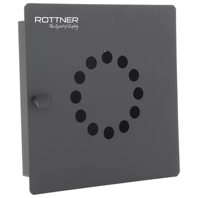 Obrázok produktu pre Rottner Key Point 10 skrinka na kľúče čierna | Magnetický uzáver | 22 x 22 x 5 cm