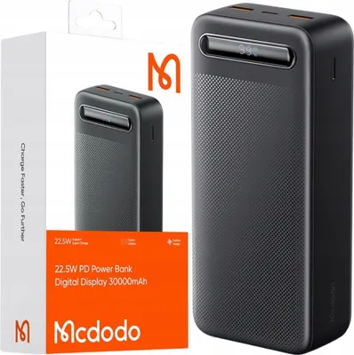 Immagine prodotto di Mcdodo Powerbank 30000Mah Con Display 3X Usb Usb-C 22,5W + Cavo Usb-C