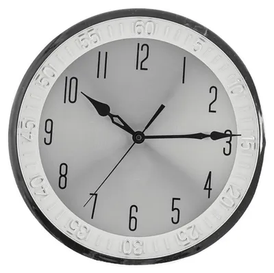 Immagine prodotto di Orologio da parete ø35 x 5,5 cm - Analogico con quadrante a 12 ore, argento