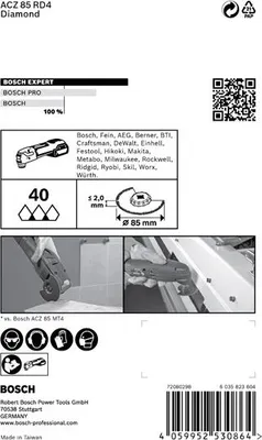 Produktbild von EXPERT ACZ 85 RD4 Segmentblatt für Multifunktionswerkzeuge, 85 mm