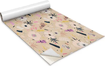 Produktbild von Selbstklebende Möbelfolie - Dekorationsfolie - Tischmöbel - Zuschneidbar - Blumenmuster - 100 x 50 cm