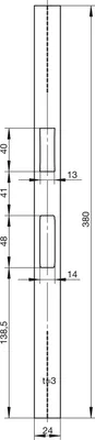 Obrázek produktu pro Plochá uzamykací deska VA ma ktg.W.24xL.380mm DIN L/R WILKA