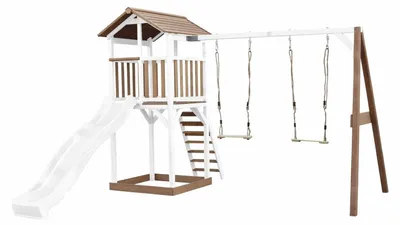 Produktbild von Axi Spielhaus Beach Tower 349 x 356,6 x 241,9 cm Recyceltes Holz Weiß Natur