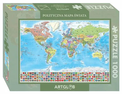 Image de Puzzle 1000 pièces, carte politique du monde, Artglob