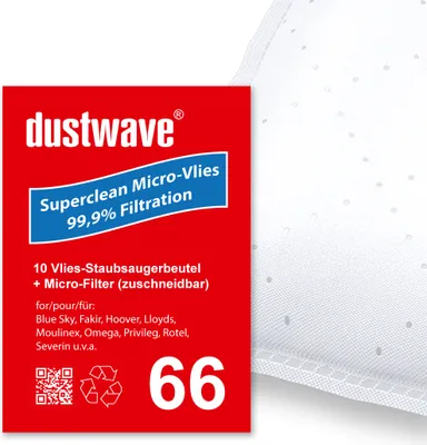 Produktbild von 10 Staubsaugerbeutel | Staubbeutel passend für Severin - BC 7035 S'Power snowlight Staubsauger - dustwave® Markenstaubbeutel / Germany + inkl. Microfilter