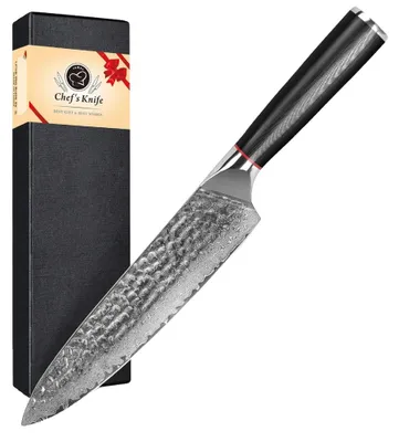 Obrázek produktu pro Kuchařský nůž, čepel z damaškové oceli, ekologický design, profesionální kuchyňský nůž