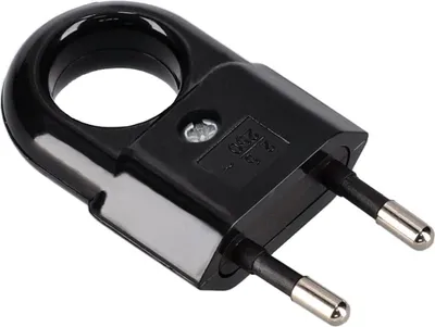 Immagine prodotto di KOTARBAU® Connettore a spina piatta con anello, senza messa a terra, per cavi, colore nero