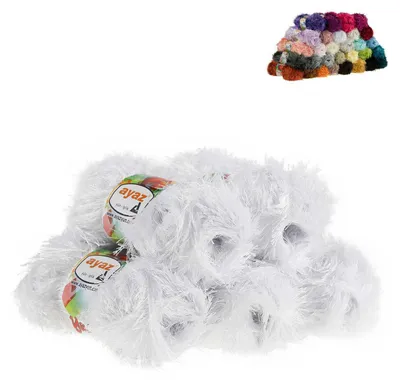 5 x 100g Strickgarn Yumos weiß