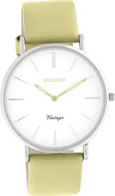 Produktbild von Oozoo Damen Armbanduhr grün Analog Vintage Series Lederarmband D2UOC20277