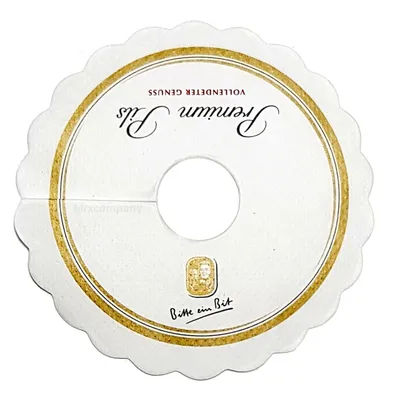 Produktbild von Bitburger Premium Pils Tropfendeckchen Pils Kragen Schaum Fänger Papier Lätzchen Manschette Rosetten Tropfer Tropfdeckchen - 100 Stück