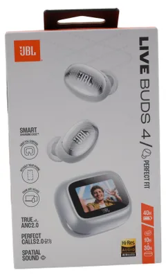 Obrázok produktu pre JBL Live Buds 4, Bezdrôtový, 20 - 40000 Hz, Hovory / hudba / šport / bežné, Slúchadlá s mikrofónom, Strieborná