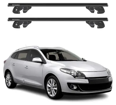 Produktbild von Dachträger für Renault Megane III Grandtour 2009-2016 Alu 90kg Schwarz 2tlg, KI-generiertes Bild