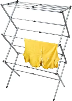 Image de Étagère à linge extensible - Séchoir à vêtements - Pour sécher le linge - Capacité de 10 kg - Argenté