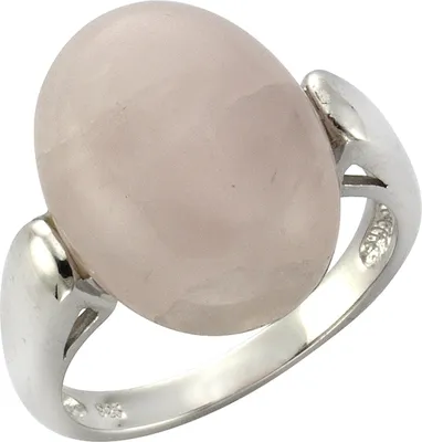 Produktbild von Zeeme Gemstones Ring 925 Sterling Silber rhodiniert mit echtem Rosenquarz 16x12mm