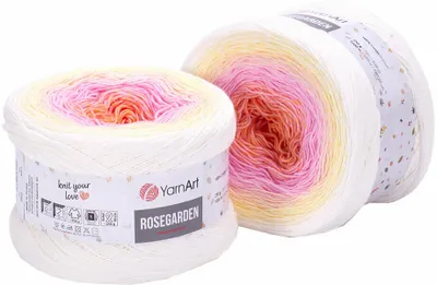 Produktbild von Yarn Art Rose Garden 302 White Pink Strickgarn
