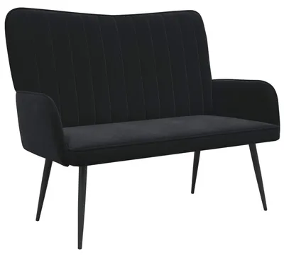 Obrázok produktu pre vidaXL Dvojmiestna pohovka Čierna 115 x 61 x 87 cm Zamat (V)