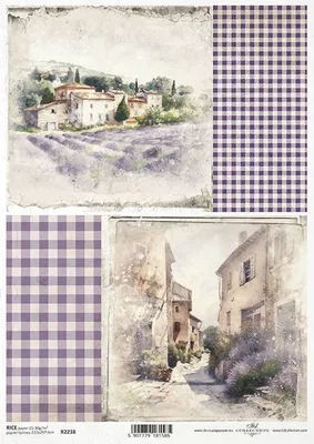Produktbild von ITD Reispapier Decoupage Bastelpapier Serviettentechnik-R2238 Ansichten, Lavendelfelder