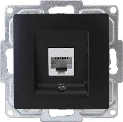 Produktbild von Gunsan Visage Datenbuchse 1-fach CAT6 Internet Netzwerk Unterputz Schwarz