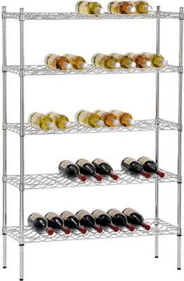 Produktbild von Bartscher Weinregal 5200 | bis zu 130 Flaschen | HxBxT 139x90x35cm | Fachlast 50 kg | verchromt