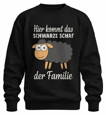 Produktbild von Hier kommt das schwarze Schaf der Familie lustiger Statement Sweatshirt Pullover, Schwarz, XXL