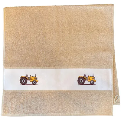 Produktbild von Huuraa Handtuch Traktor Trecker 50x100cm Sand Baumwolle Handtuch Geschenkidee