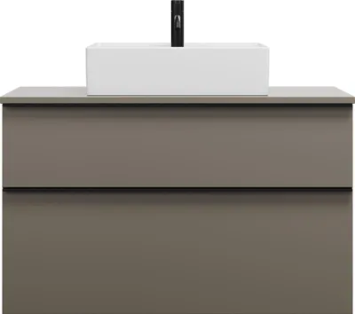 Produktbild von burgbad Eqio Waschtischunterschrank inklusive Konsolenplatte, Ausschnitt mittig, 2 Schubladen, Breite 1000mm, WXXH100F2010G0252