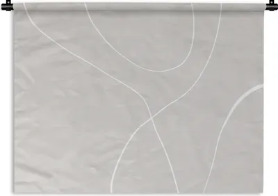 Produktbild von MuchoWow® Wandteppich Wandbehang Linienkunst - Abstrakt - Pastell 90x67.5 cm Tapisserie Dekoration Wandtuch - Fototeppich - Wand-Skulpturen