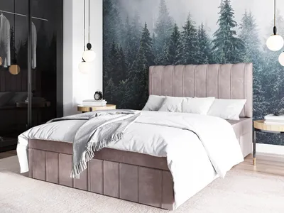 Obrázok produktu pre Čalúnená posteľ 180x200 HAKIMA s úložným priestorom - svetlo béžová