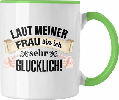 Produktbild von Trendation - Ehemann Tasse Geschenk Lustiger Spruch Ehe Glücklicher Ehemann Becher (Grün)