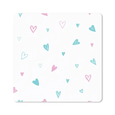 Produktbild von MuchoWow® Mauspad Mousepad Herzen - Muster - Pastell 20x20 cm - Mousepads - Maus Mat - Pad - Mausunterlage - Desk Mat - Bureauartikeln