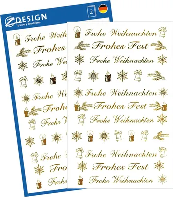 Produktbild von Avery 52391, Folie, Gold, Textmuster, Permanent, 76 mm, 120 mm