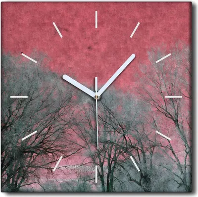 Produktbild von Coloray Uhr auf Leinwand 30x30 cm Wand Uhr Dekoration Wohnzimmer Segeltuch weiße Zeiger -Winterabstraktion.