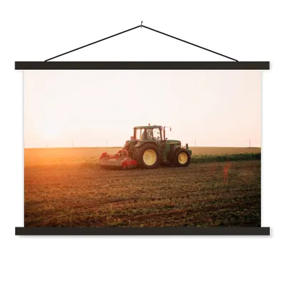 Produktbild von MuchoWow® Textilposter Traktor - Feld - Bauernhof - Landwirt - Horizont 90x60 cm mit schwarzem Rahmen - Aufhängungssatz