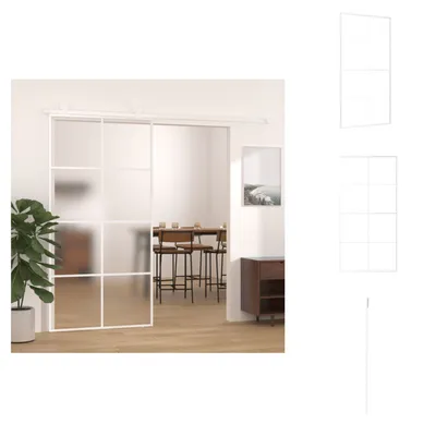Produktbild von vidaXL Schiebetür ESG Glas und Aluminium mattiert 102,5x205 cm Weiß - Haustüren
