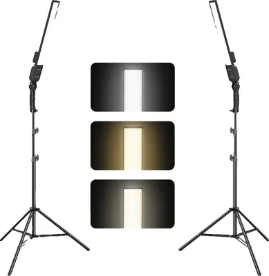 Produktbild von Fotografie Video Licht, Bi-Color einstellbar, 6600mAh Batterie, 2er-Pack 24W Licht