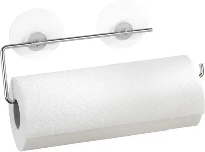 Produktbild von Famanu Küchenpapierhalter, verchromtes Metall, glänzend Silber
