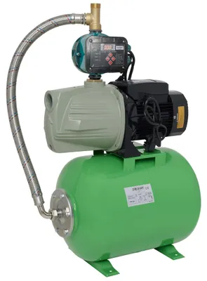 Produktbild von Hauswasserwerk selbstansaugend 5,5 Bar 7000 L/h, JET Gartenpumpe mit Aluminium Laufrädern und einstellbaren Druckschalter/Trokenlaufschutz, KI-generiertes Bild