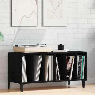 Produktbild von "im Angebot" Schallplattenschrank moderne - Kommode - Schwarz Eichen-Optik 100x38x48 cm - Beistellschrank CC24633