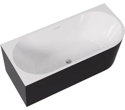 Obrázek produktu pro sklokeramikaO - Volně stojící akrylátová vana Bianco, levá - černá matná/bílá lesklá - 170x79 cm